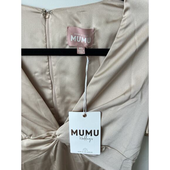 Show Me Your Mumu Rome Twist Bridesmaid Wedding, Dress Champagne Luxe NWT$198 XS - Picture 5 of 6